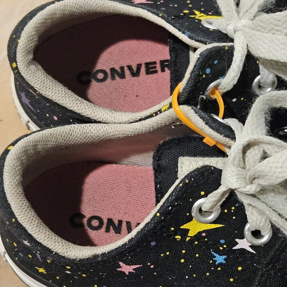 Converse Chuck Taylor All Star Ox Kids 13 Black Stars Galaxy Low Top Shoes